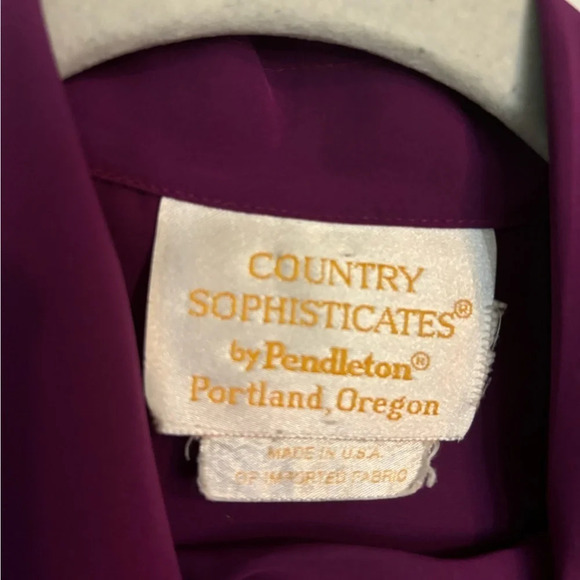 Vintage Pendleton Country Sophisticates Womens Long Sleeve Plum Cowl Neck Blouse - Picture 5 of 9